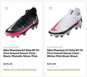 soccer boots price